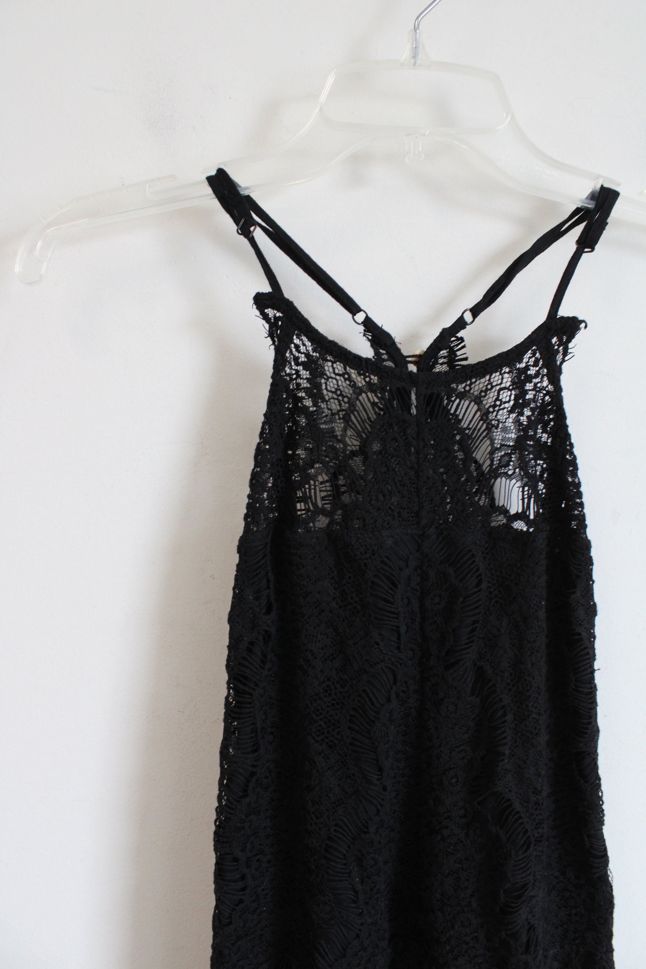 NEW Free People She's Got It Black Lace Mini Dress | M