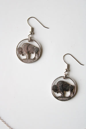 Buffalo Nickle Earring & Necklace Set