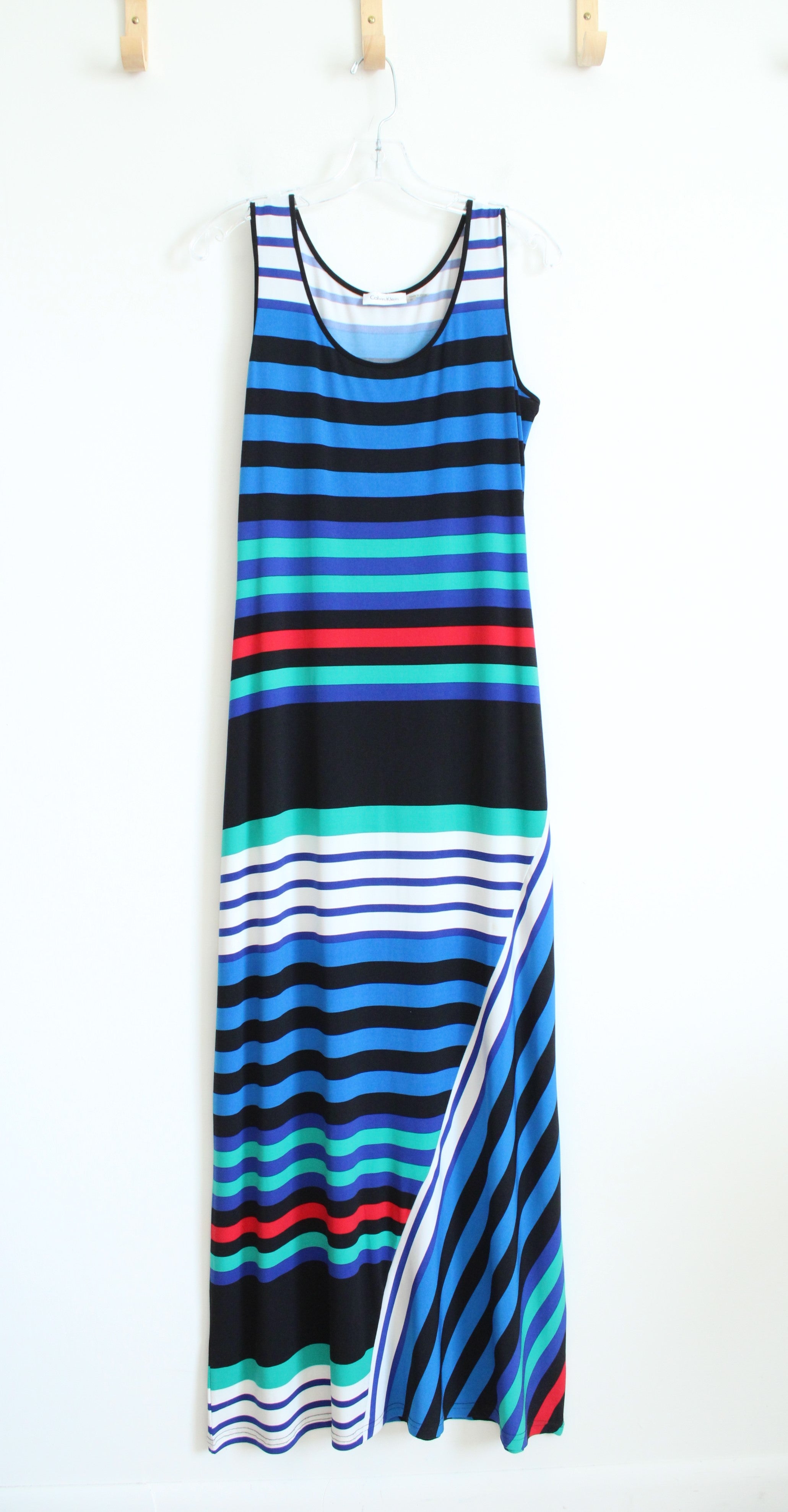 Calvin Klein Black Striped Maxi Tank Dress | 6