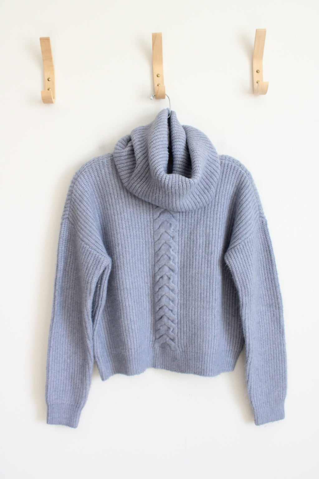 Charlie Paige Gray Blue Turtleneck Sweater | S Petite