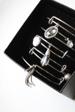 NEW Silver Charm Bangle Bracelets | Set Of 5