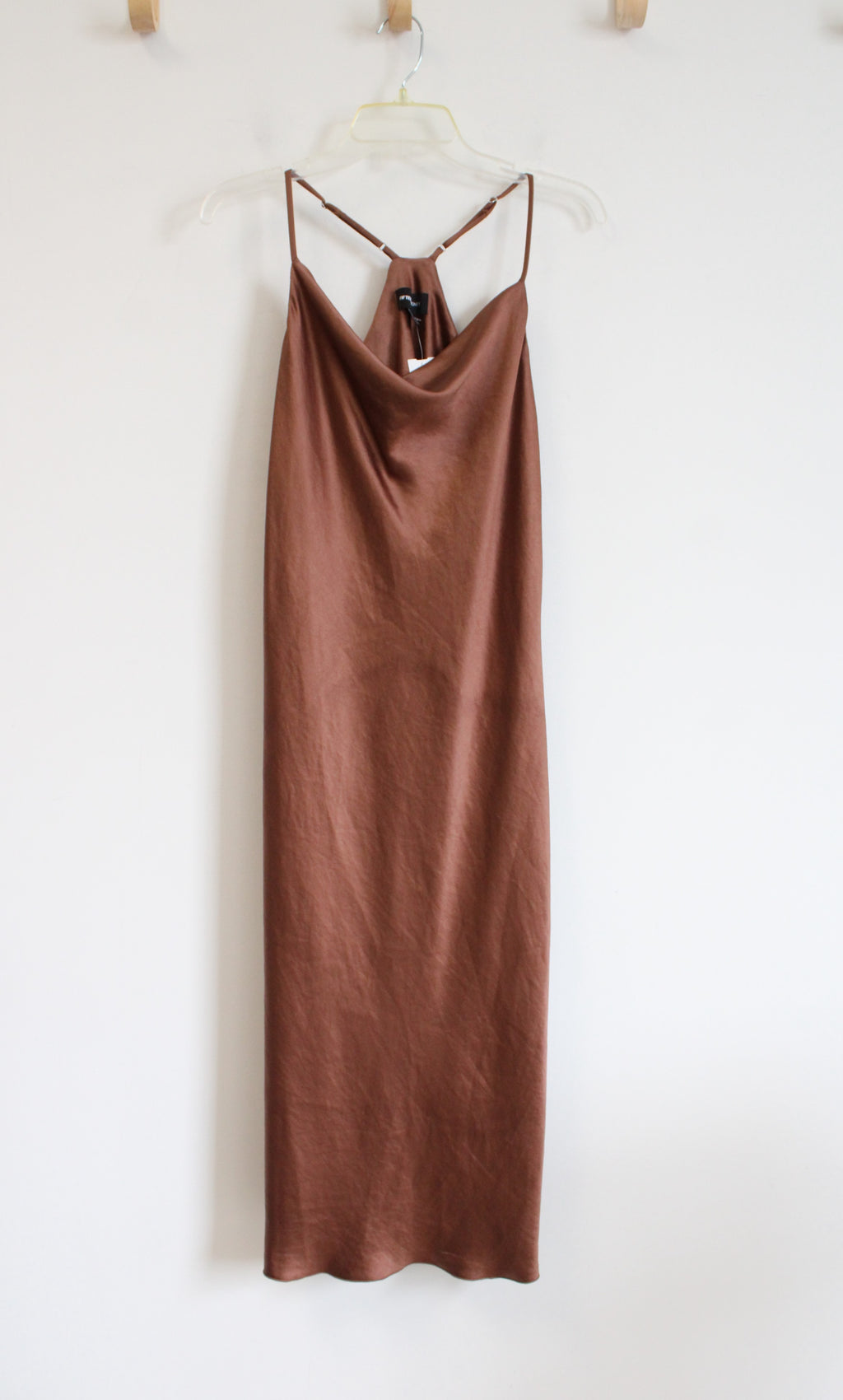 NEW Fifteen Twenty Cocoa Brown Satin Midi Slip Dress | M