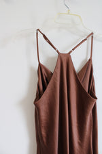 NEW Fifteen Twenty Cocoa Brown Satin Midi Slip Dress | M