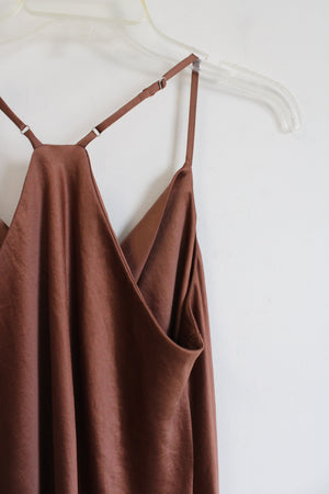 NEW Fifteen Twenty Cocoa Brown Satin Midi Slip Dress | M