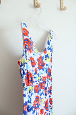 Old Navy Bright Colored Floral White Cotton Dress | 6