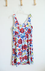 Old Navy Bright Colored Floral White Cotton Dress | 6