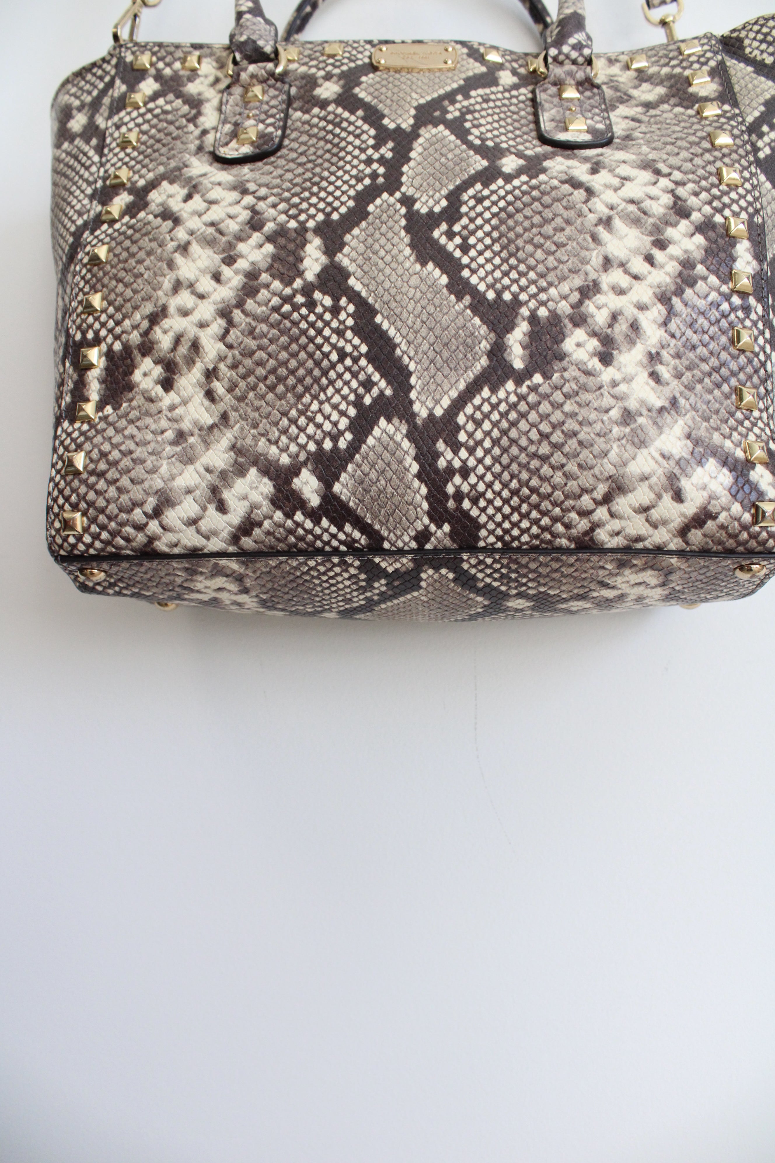 MICHAEL Michael Kors Snakeskin Gold Studded Purse