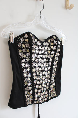 NEW Guess Embellished Studded Rayna Bustier Top | M