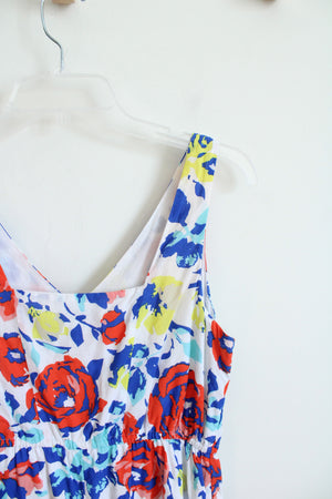 Old Navy Bright Colored Floral White Cotton Dress | 6