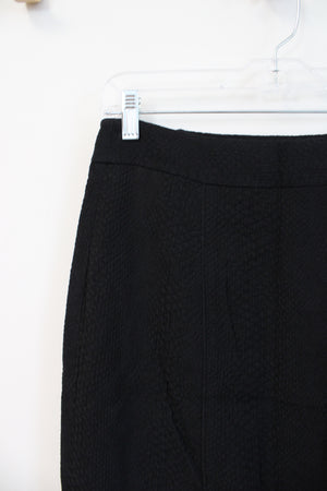 Ann Taylor Black Textured Double Front Zipper Pencil Skirt | 2