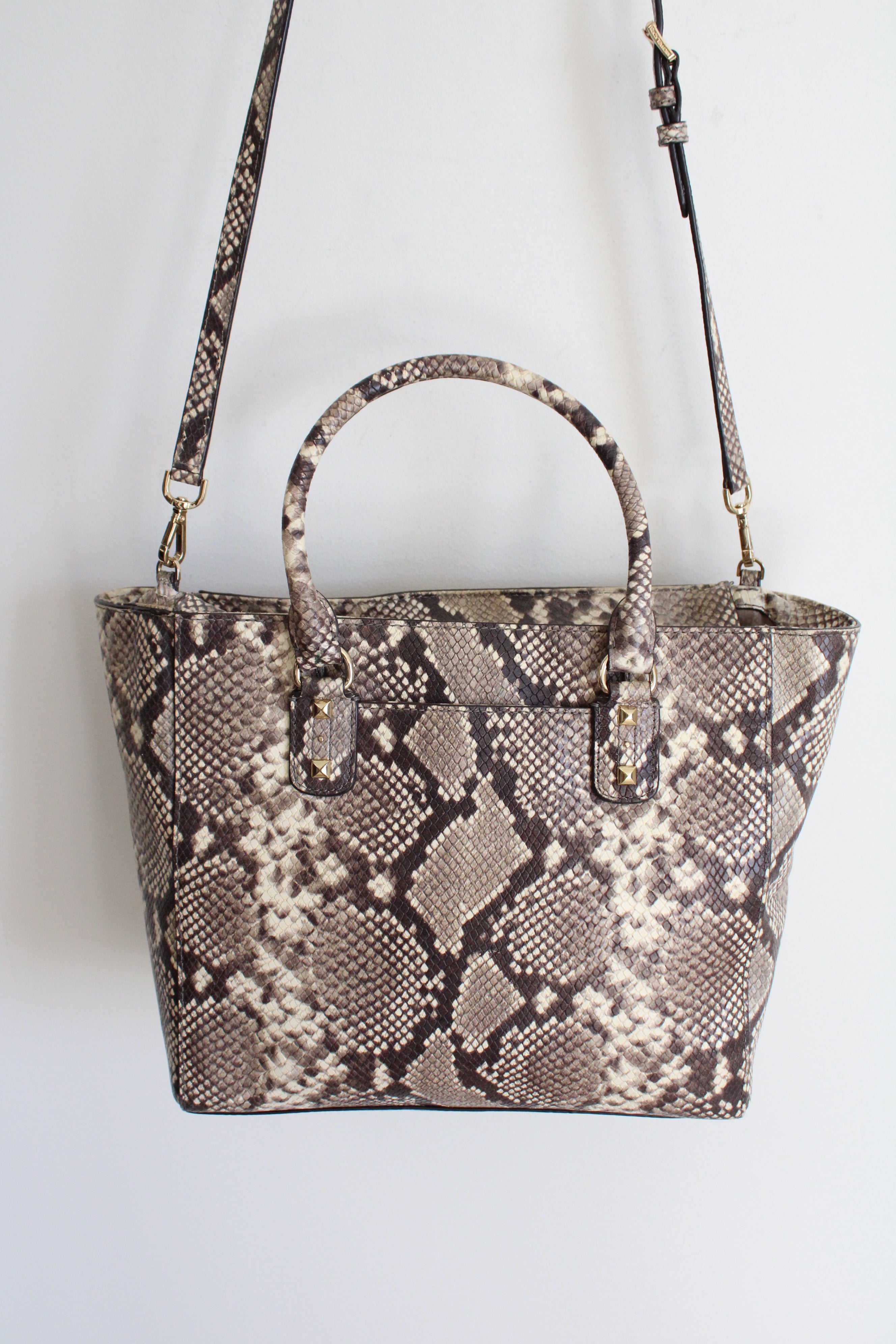 MICHAEL Michael Kors Snakeskin Gold Studded Purse