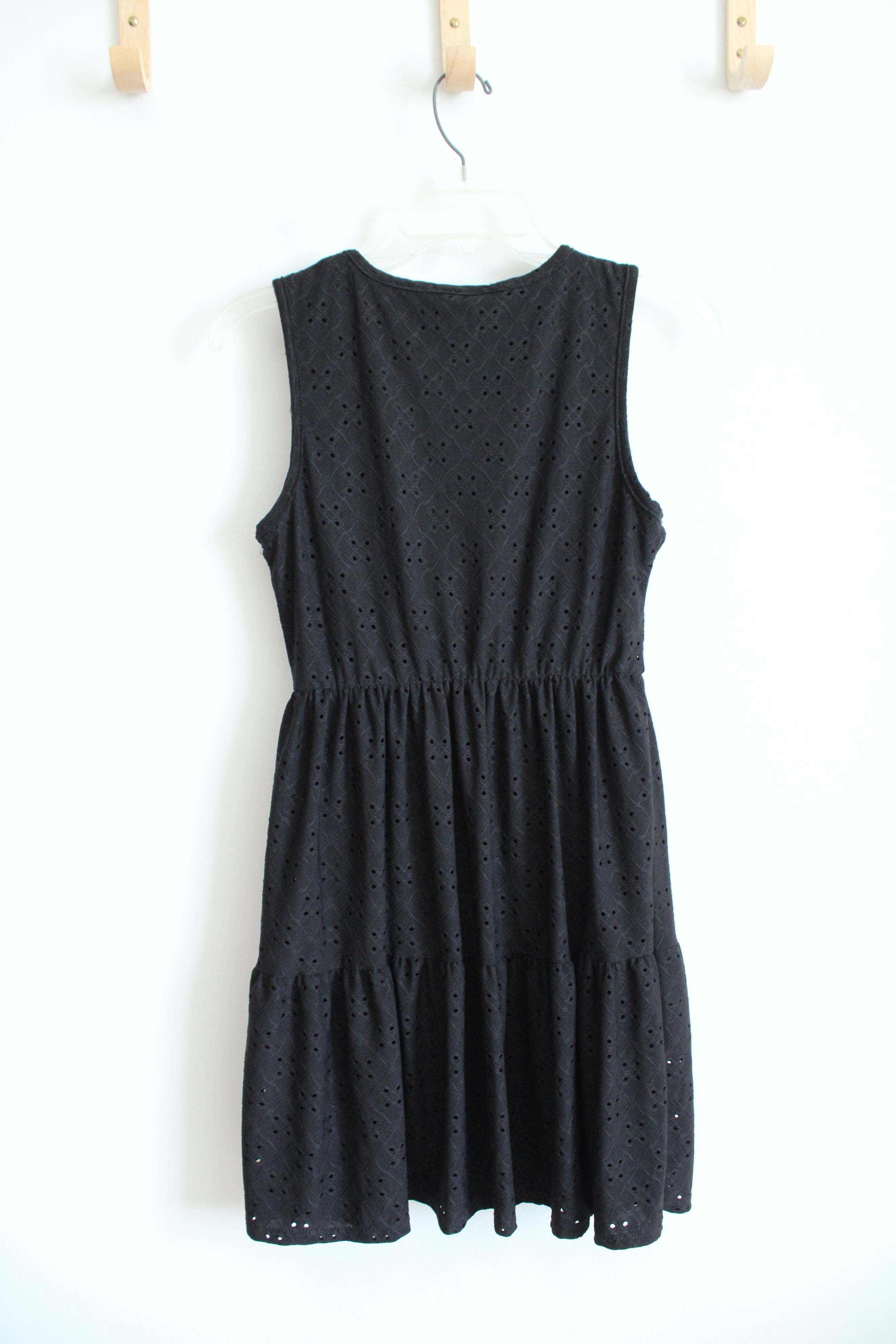 Mady & Nell Black Eyelet Tiered Dress | M