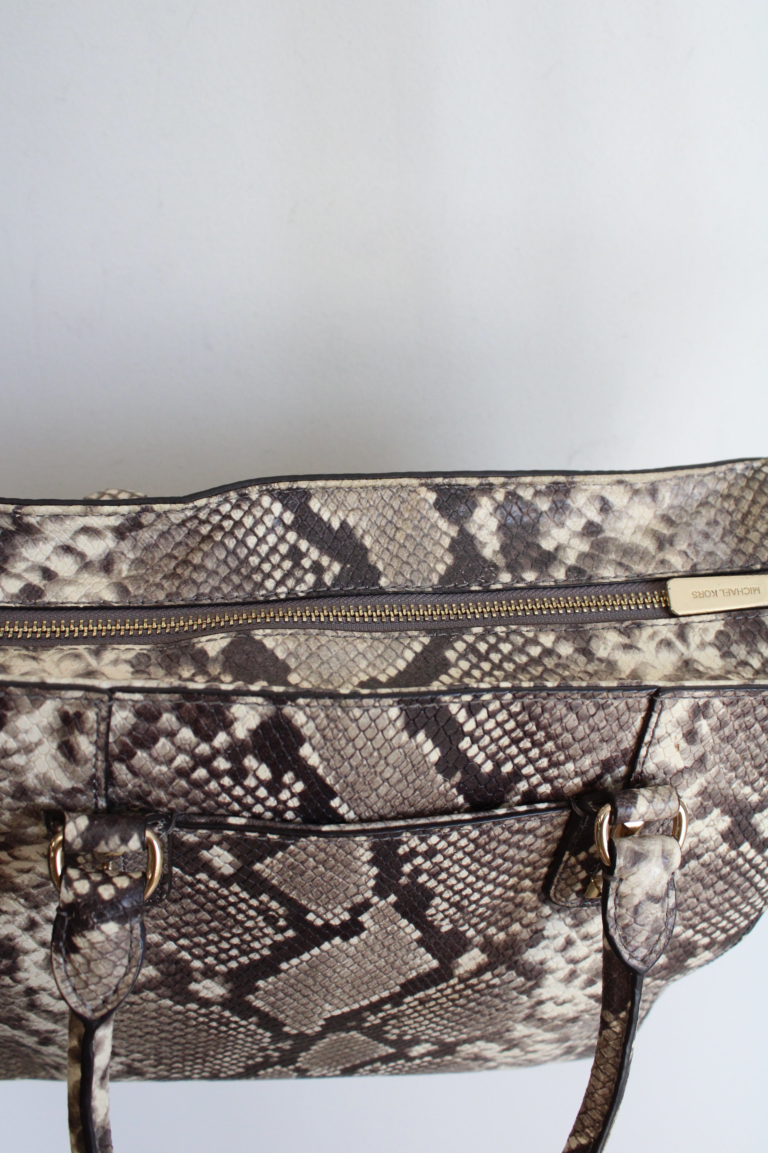 MICHAEL Michael Kors Snakeskin Gold Studded Purse