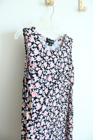 Perceptions Navy & Pink Floral Dress | 14