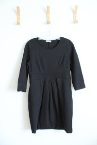 La Clef Black Three-Quarter Sleeve Dress | M