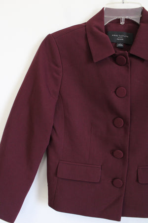 Ann Taylor Wine Red Jacket | 4 Petite