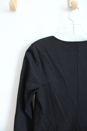 La Clef Black Three-Quarter Sleeve Dress | M