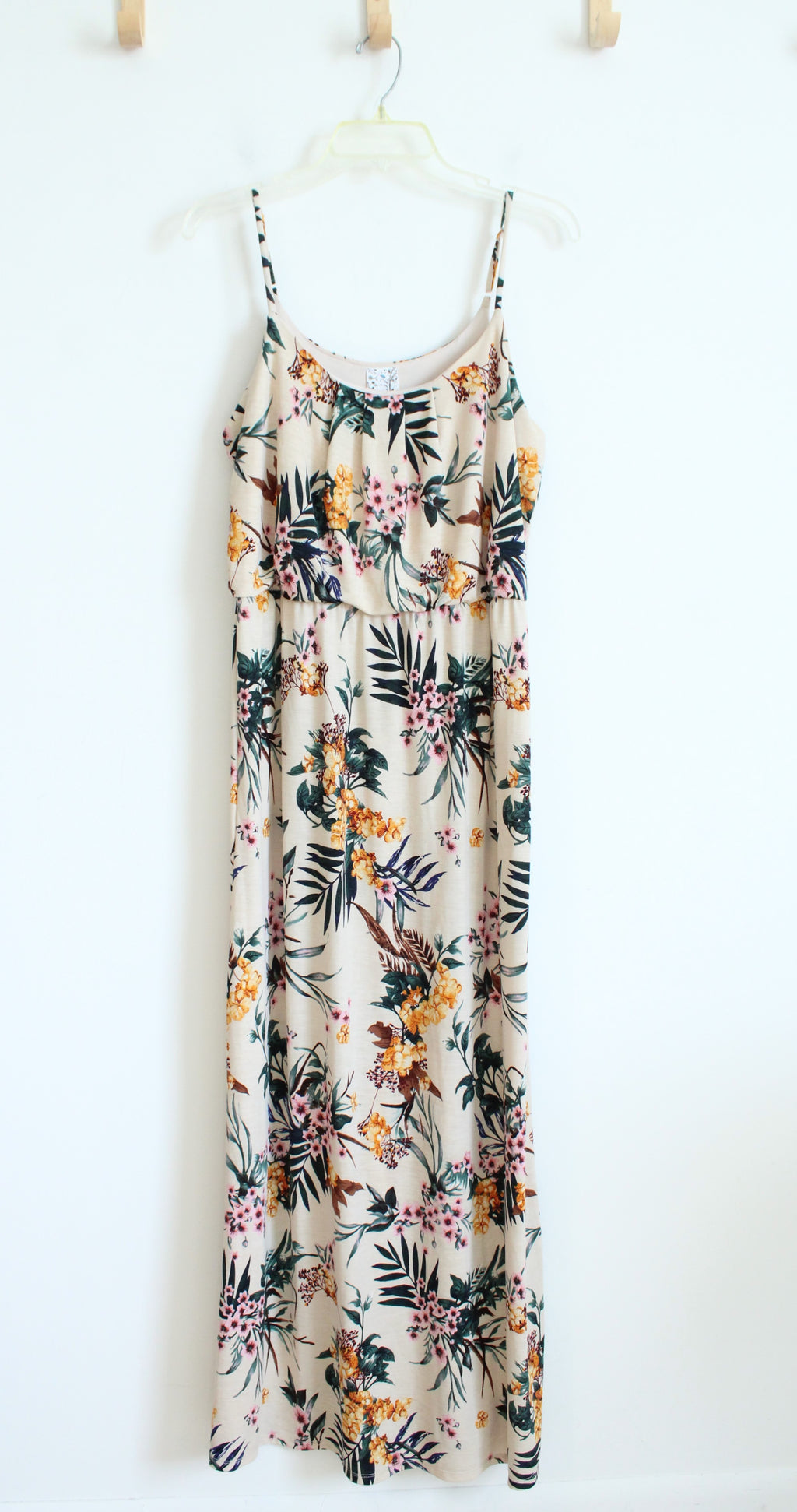 Naif Tan Pink & Orange Floral Maxi Dress | L