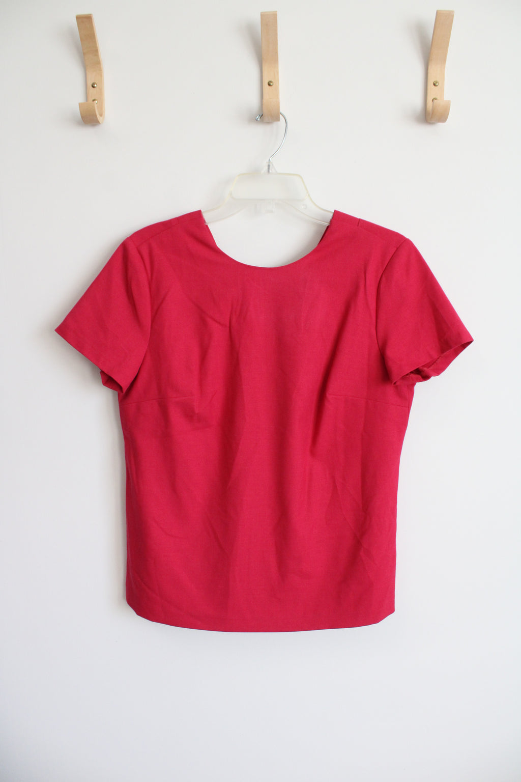 Banana Republic Hot Pink Structured Short Sleeved Top | M Petite