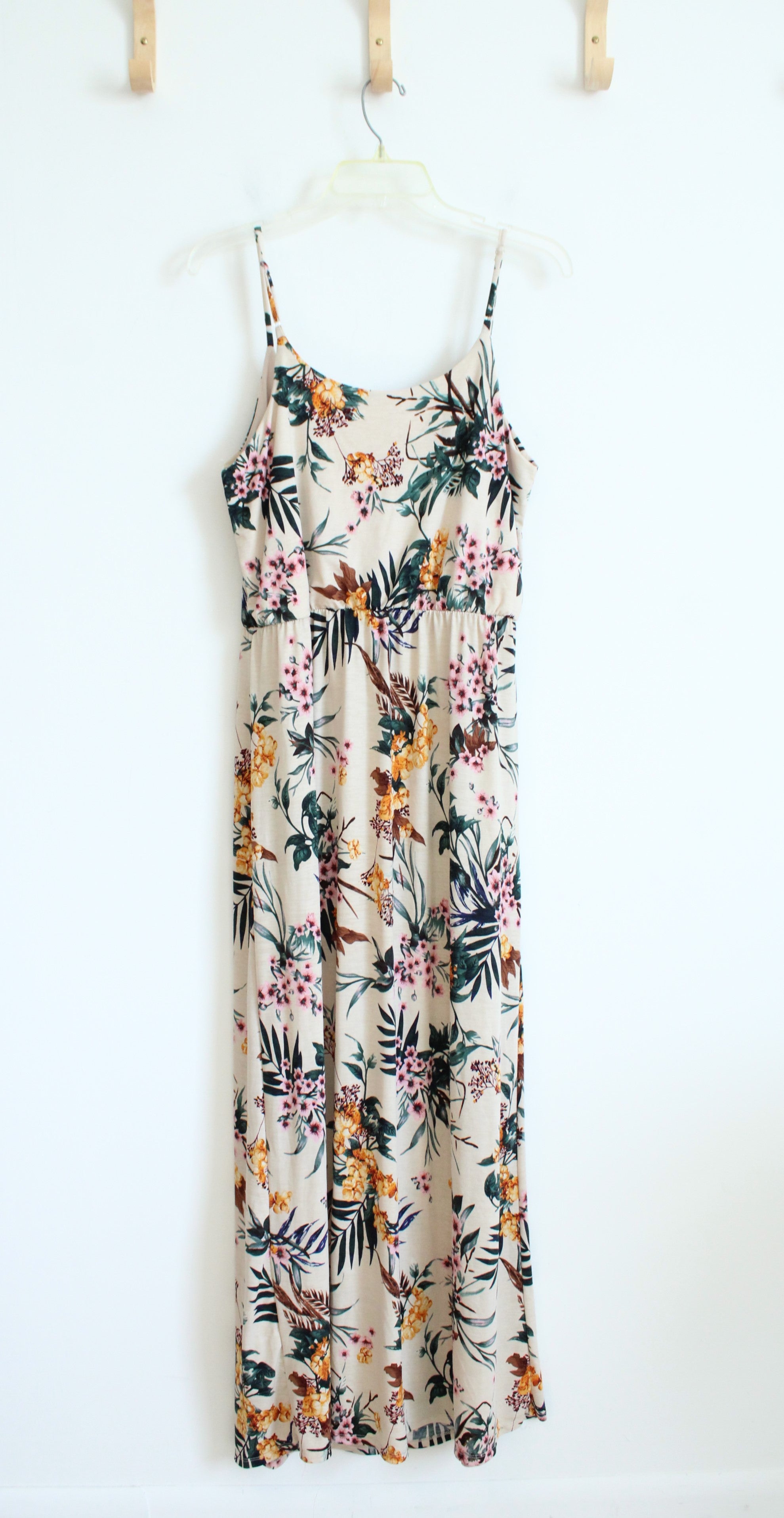 Naif Tan Pink & Orange Floral Maxi Dress | L