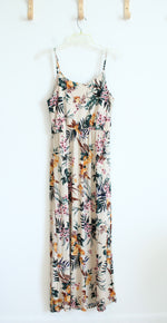 Naif Tan Pink & Orange Floral Maxi Dress | L