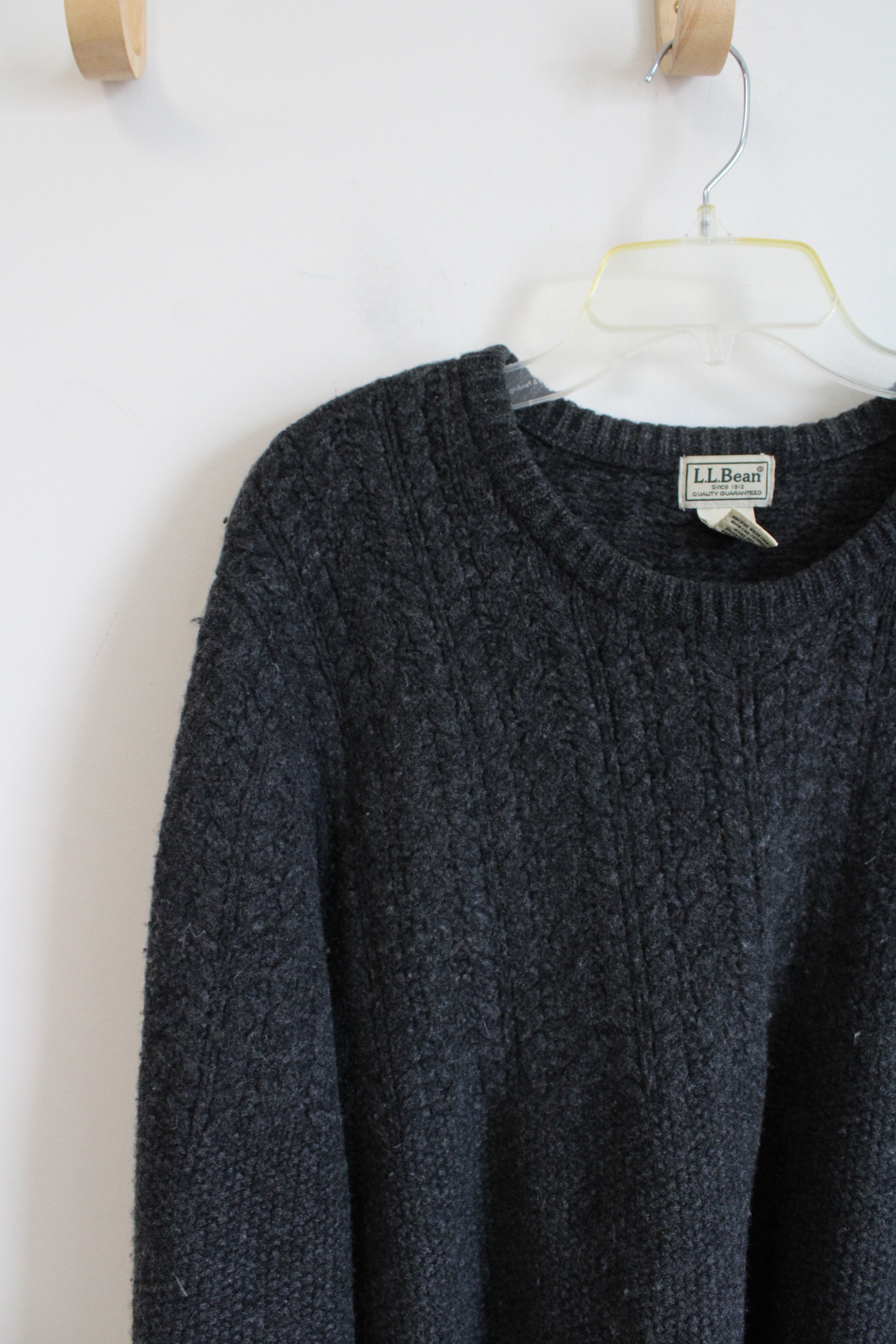 L.L. Bean Vintage Lambs Wool Gray Knit Sweater | XXL Tall