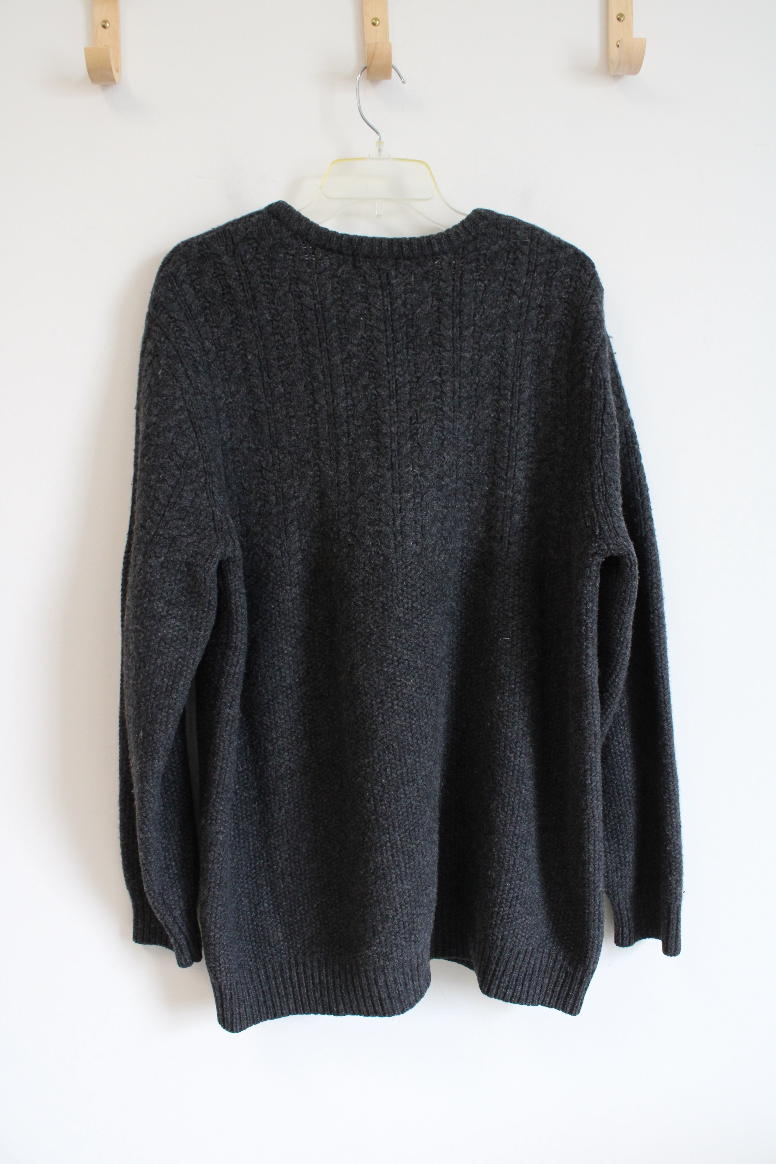 L.L. Bean Vintage Lambs Wool Gray Knit Sweater | XXL Tall