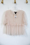 NEW Forever 21 Light Pink Tulle Babydoll Top | L