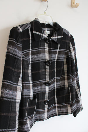 Studio Works Black Brown & White Plaid Jacket | 12