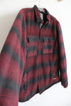 Voyager Burgundy Plaid Fleece Button Down Shirt | L