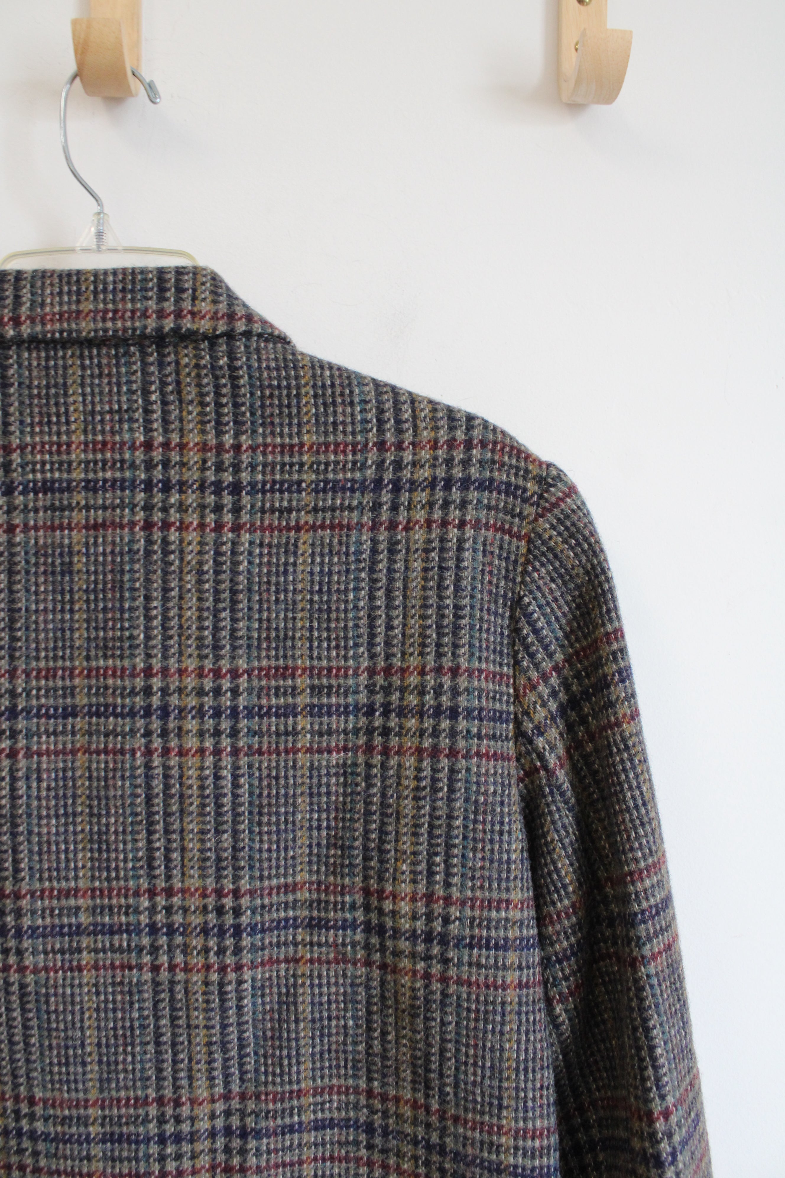 Eska Internationale Red Blue & Yellow Gray Tweed Wool Blazer | 10