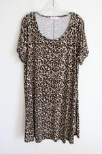 Belaroi Brown Leopard Print Scoopneck Dress | 4X