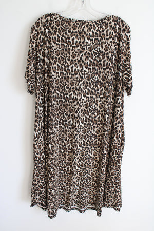 Belaroi Brown Leopard Print Scoopneck Dress | 4X