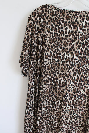 Belaroi Brown Leopard Print Scoopneck Dress | 4X