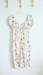 Third + Malt White Yellow & Pink Floral Midi Dress | XL