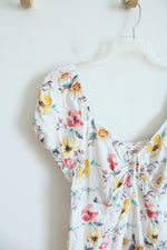 Third + Malt White Yellow & Pink Floral Midi Dress | XL