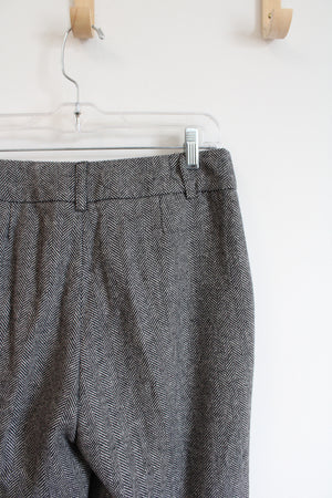 JG Hook Vintage Wool Blend Black & Gray Tweed Trouser Pants | 8