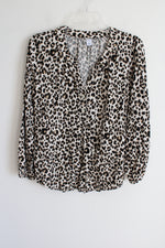 Old Navy Leopard Print Long Sleeved Blouse | S