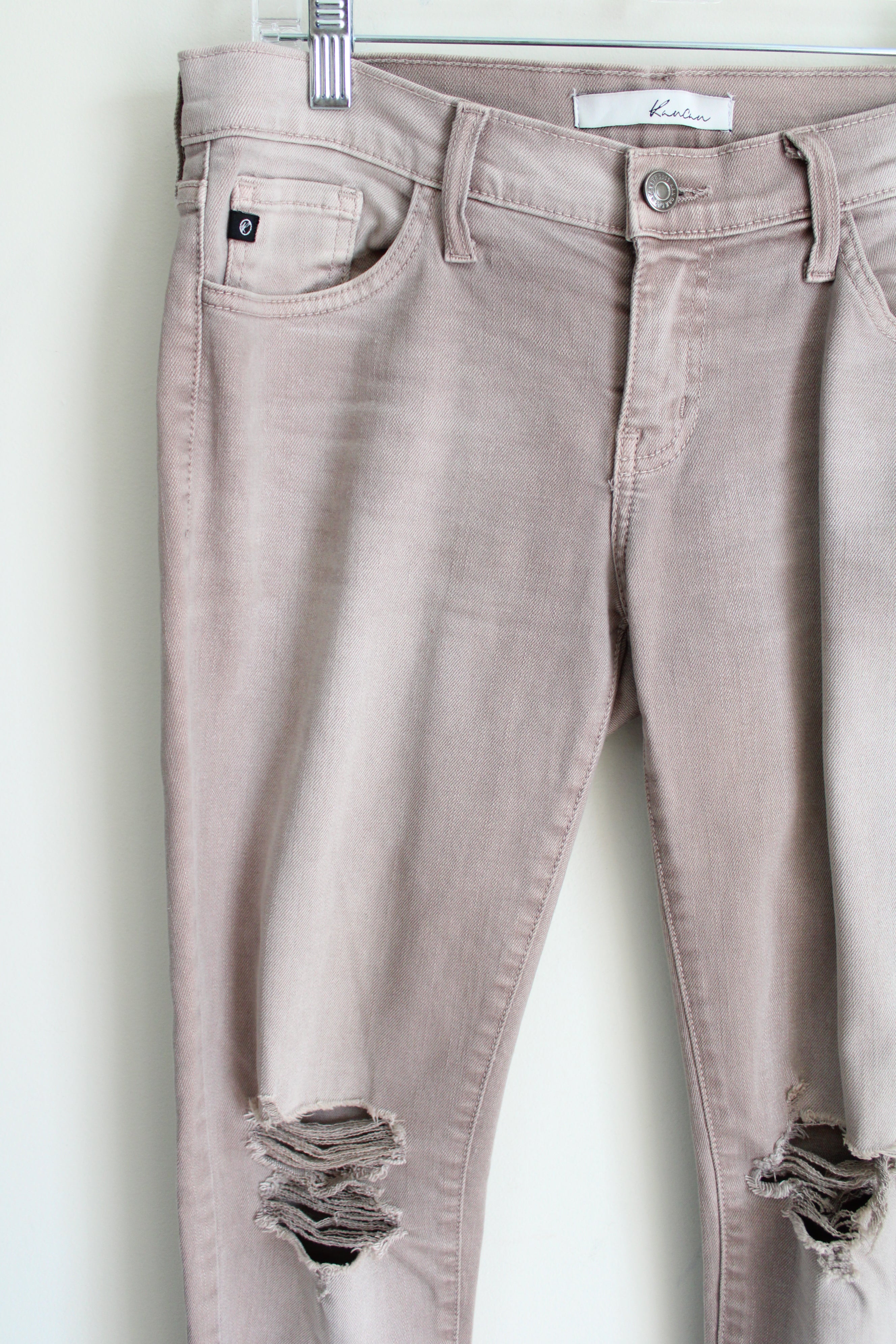 Tan distressed jeans online