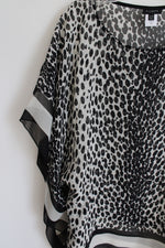 Talbots Silk Cheetah Print Chiffon Poncho Style Blouse | S/M