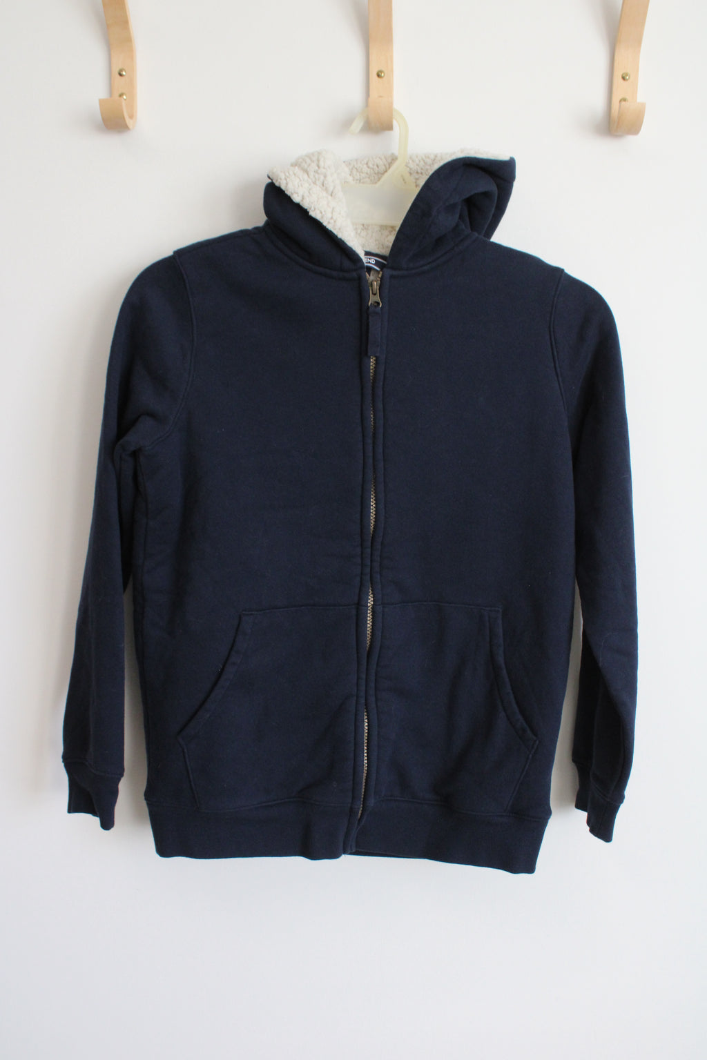 Lands' End Navy Blue Sherpa Lined Hoodie | 14/16