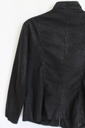 Elementz Black Sueded Cheetah Print Jacket | M Petite