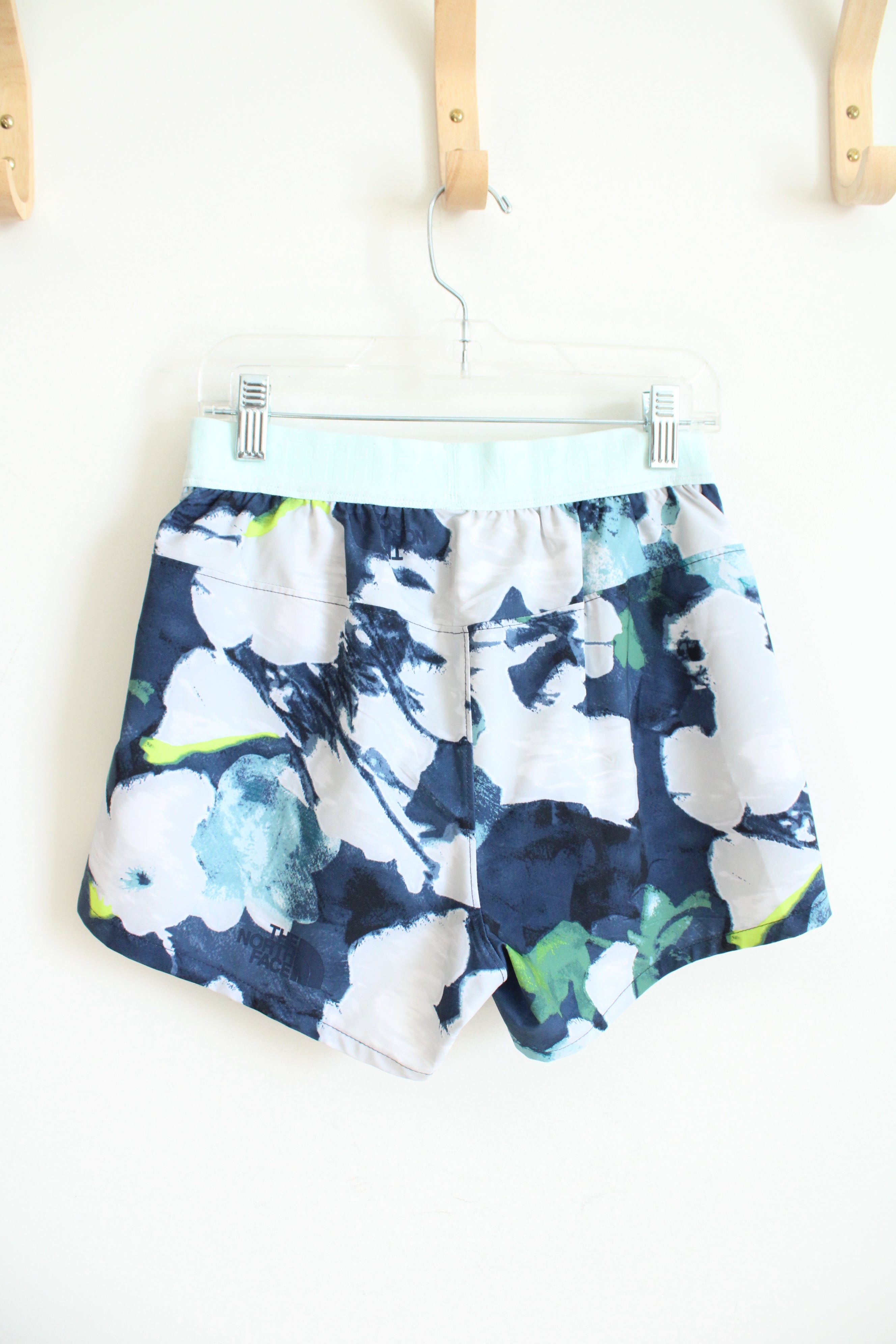 The North Face Blue Patterned Athletic Shorts | XS