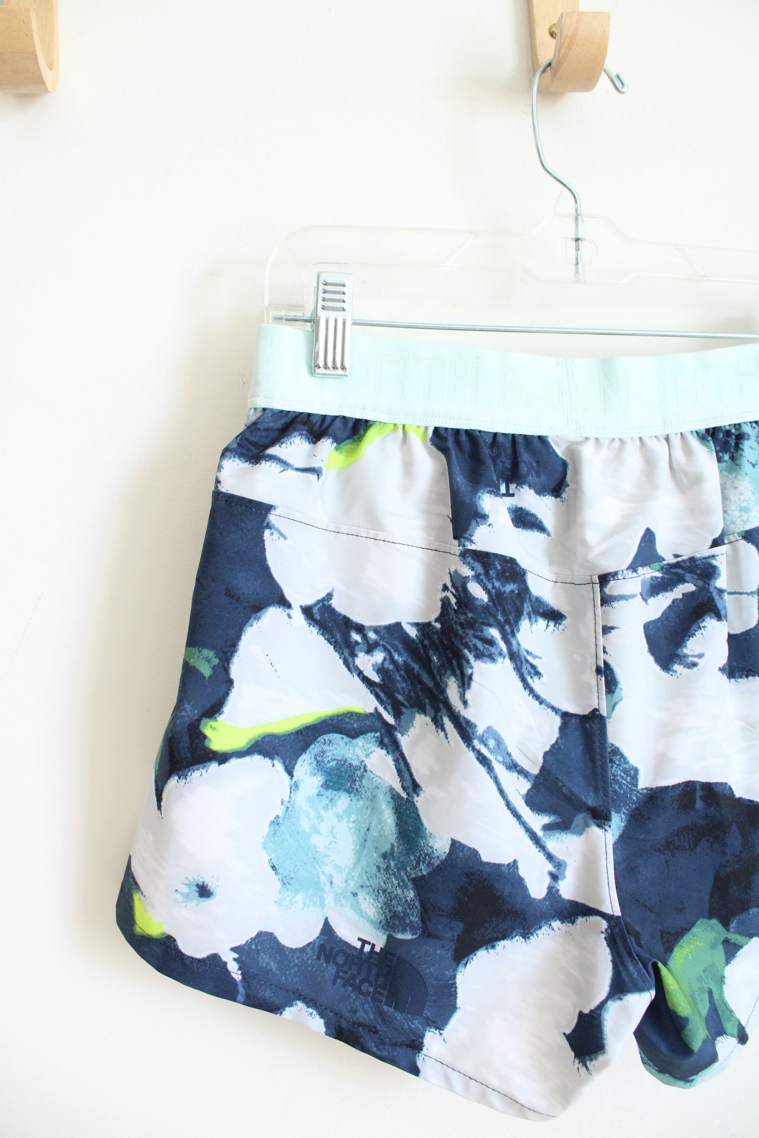 The North Face Blue Patterned Athletic Shorts | XS