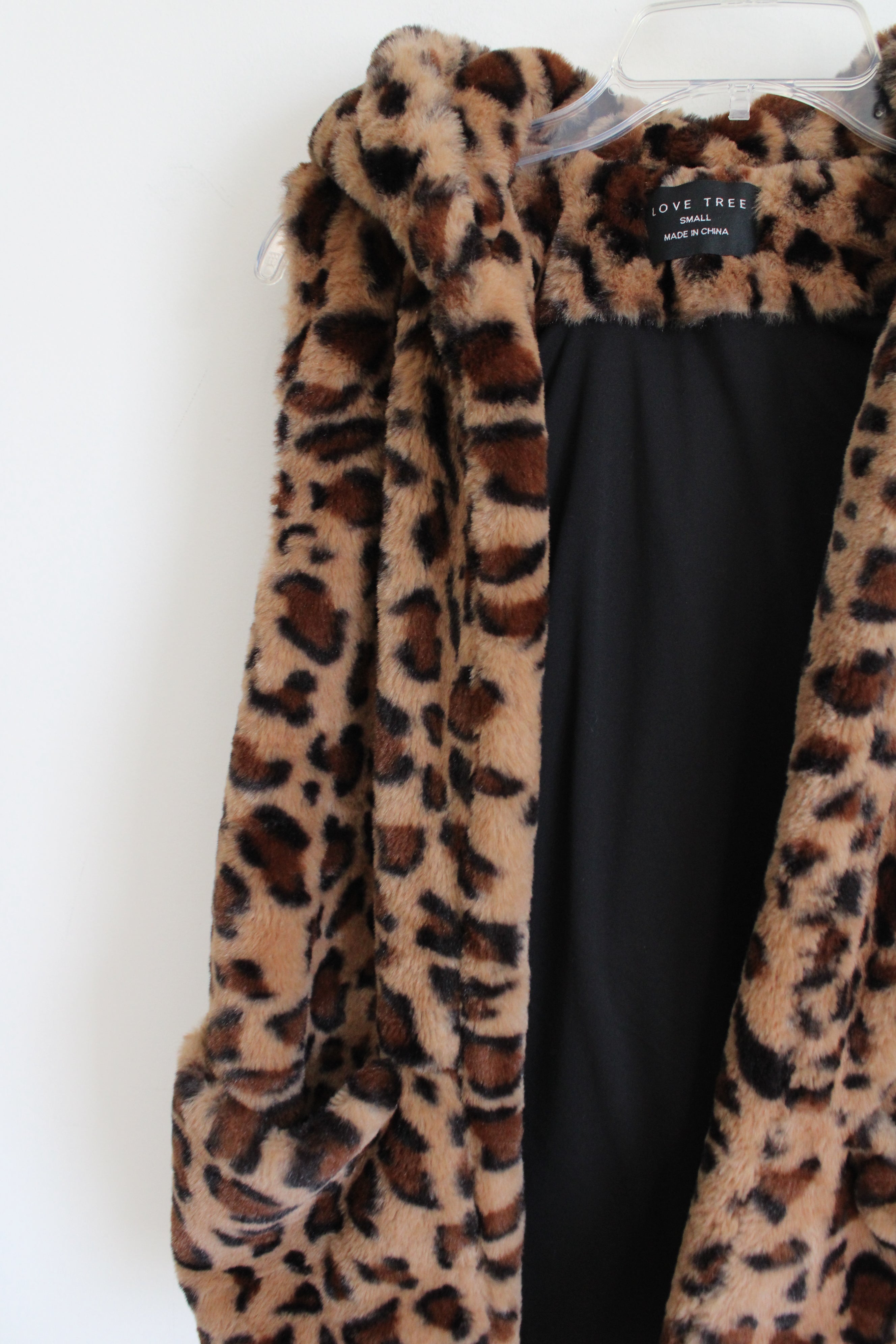 Love Tree Leopard Print Faux Fur Vest S Jubilee Thrift