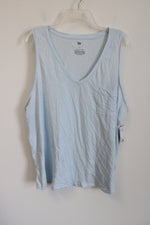 SO Light Blue V-Neck Tank | 2X