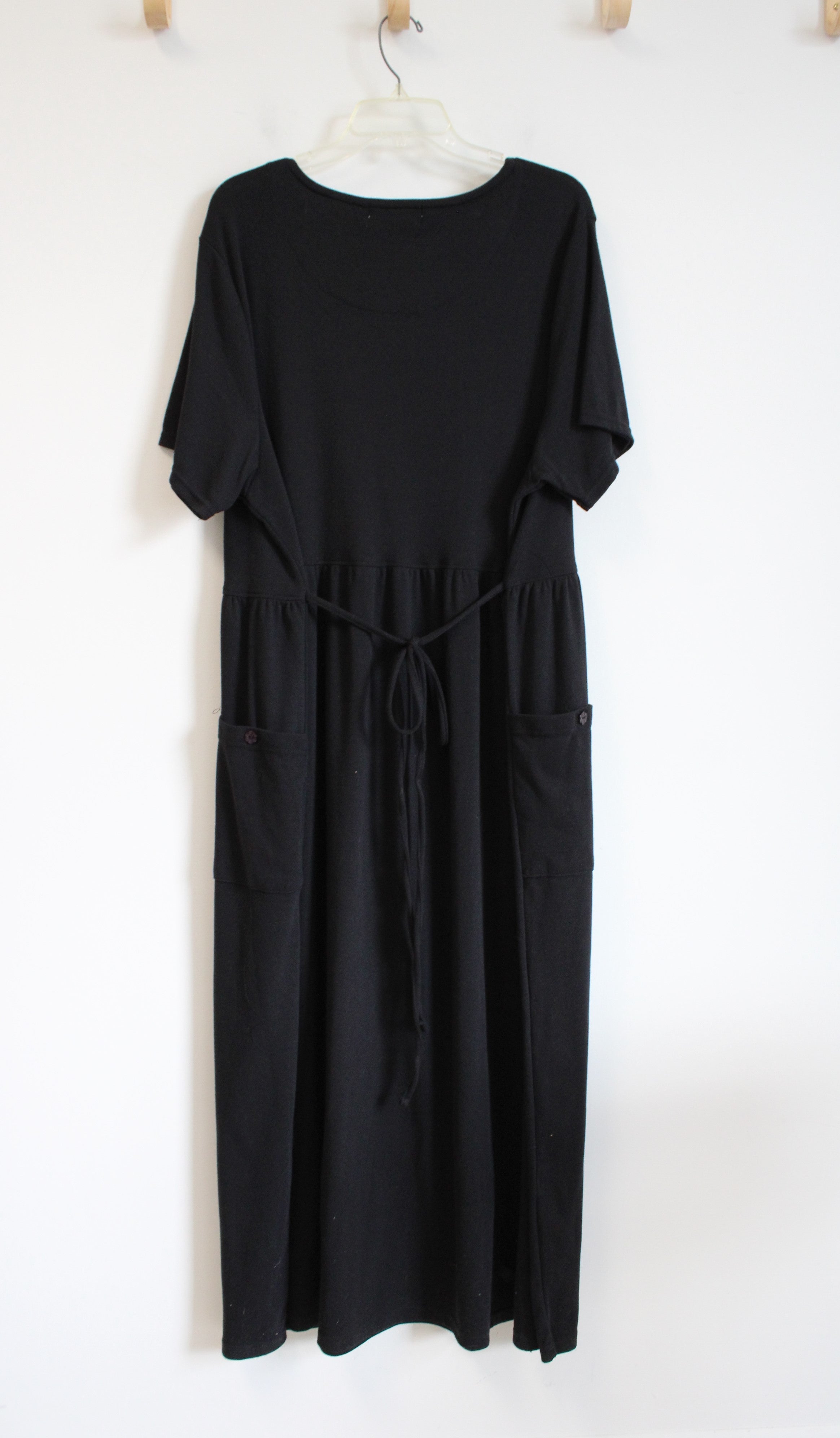 NEW White Stag Vintage Stretch Black Knit Maxi Dress | 18W/20W