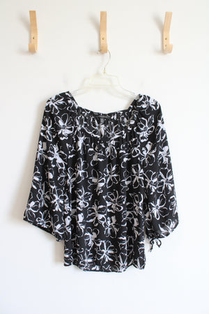 Banana Republic Black & White Floral Flowy Top | XS