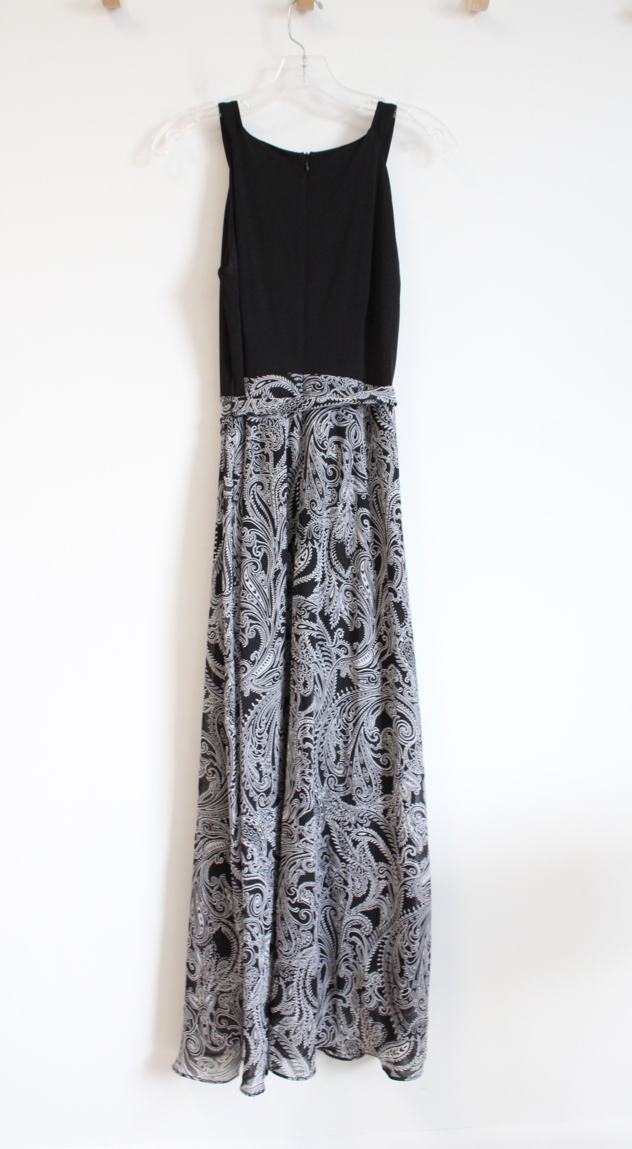 Robbie Bee Black & White Patterned Sleeveless Maxi Dress | S