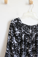 Banana Republic Black & White Floral Flowy Top | XS